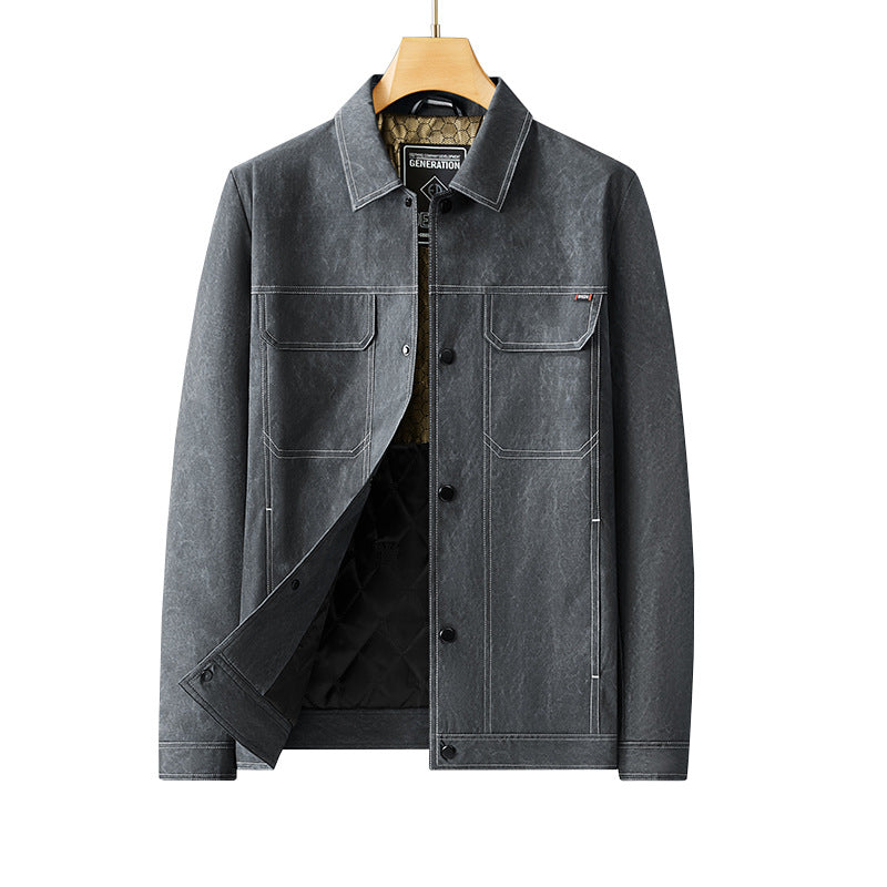 Herren Übergangs-Truckerjacke mit gesteppter Innenfütterung und Kontrastnähten Echo Archiv