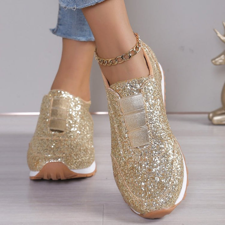 Damen  glitzernde Slippersneaker mit elastischer Zungenblende gepolsterter Innensohle und rutschfester Profilsohle Echo Archiv