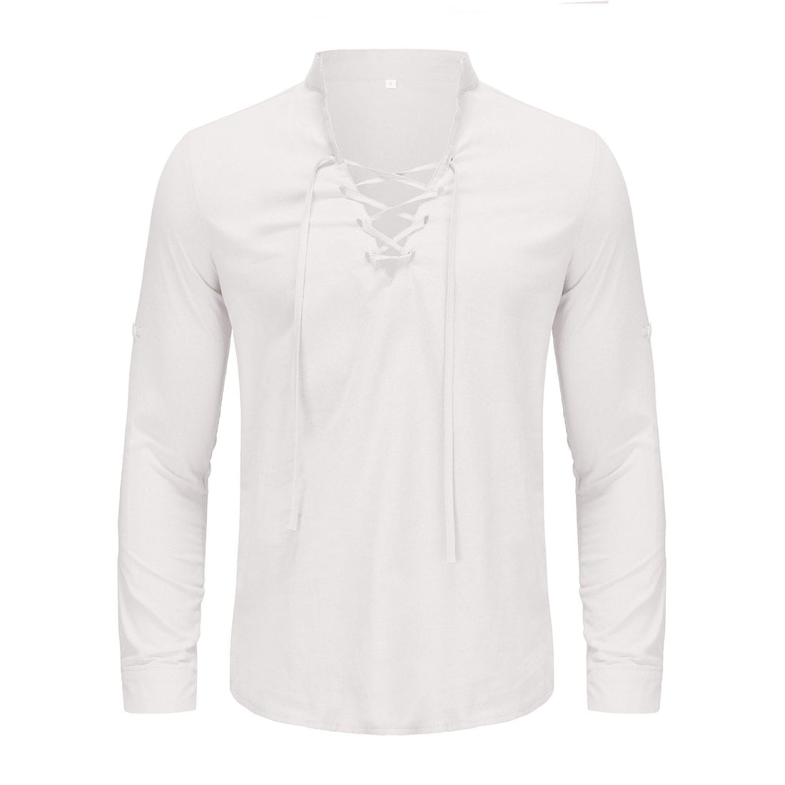 Herren modisches Langarmhemd mit traditionellen Schnürdetails – Arvello