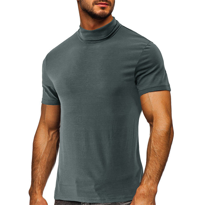 Herren Kurzarm-T-Shirt mit hohem Kragen und elastischem Material Echoarchiv