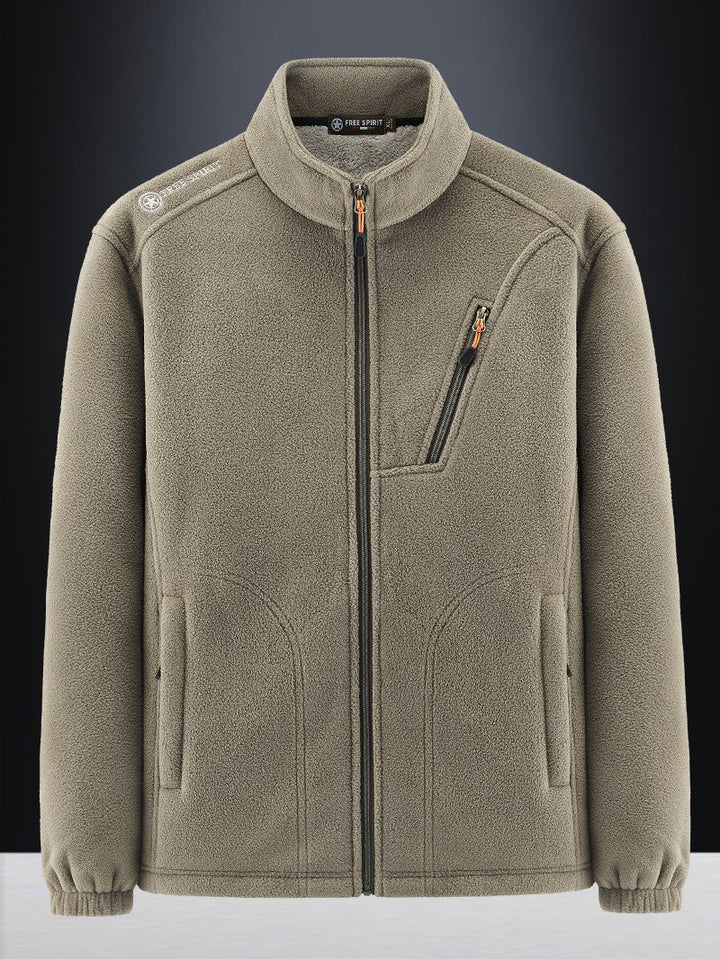 Herren Warme Microfleece-Outdoorjacke mit Brustreißverschluss, Seitentaschen und Stehkragen Echo Archiv