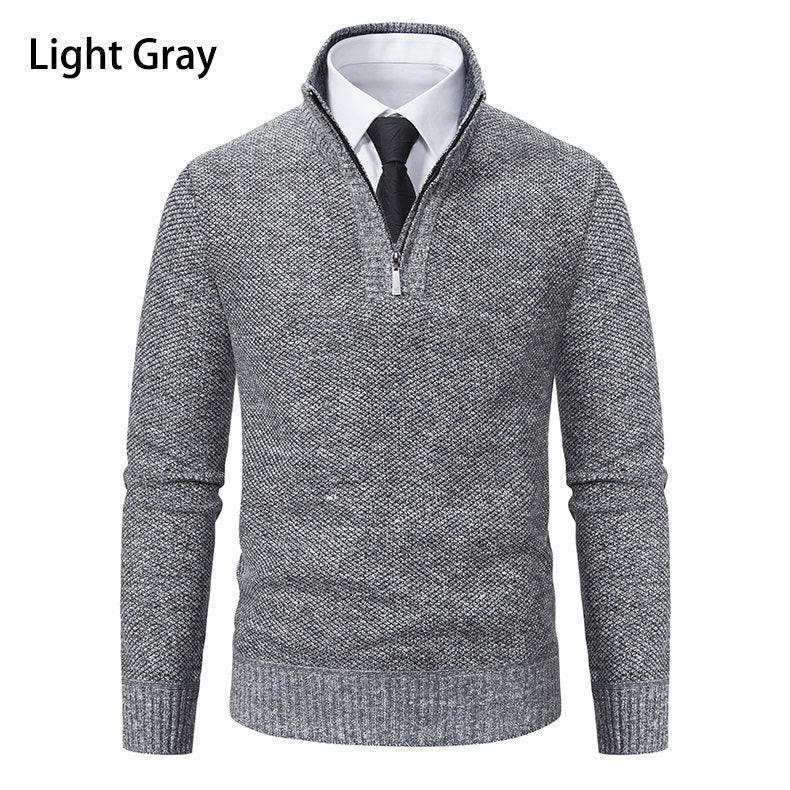Herren Strickpullover mit modernem Reißverschluss und strukturiertem Design Echoarchiv