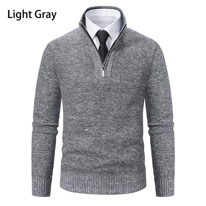 Herren Strickpullover mit modernem Reißverschluss und strukturiertem Design Echoarchiv