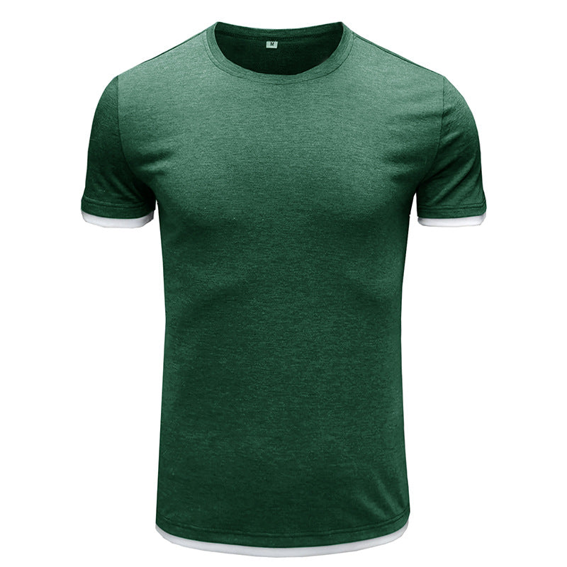 Herren Basic T-Shirt mit kontrastierenden Ärmeln Echoarchiv