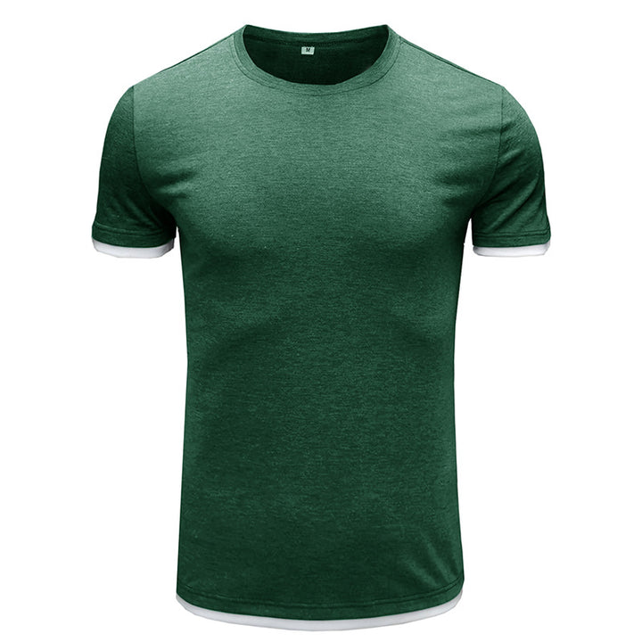 Herren Basic T-Shirt mit kontrastierenden Ärmeln Echoarchiv