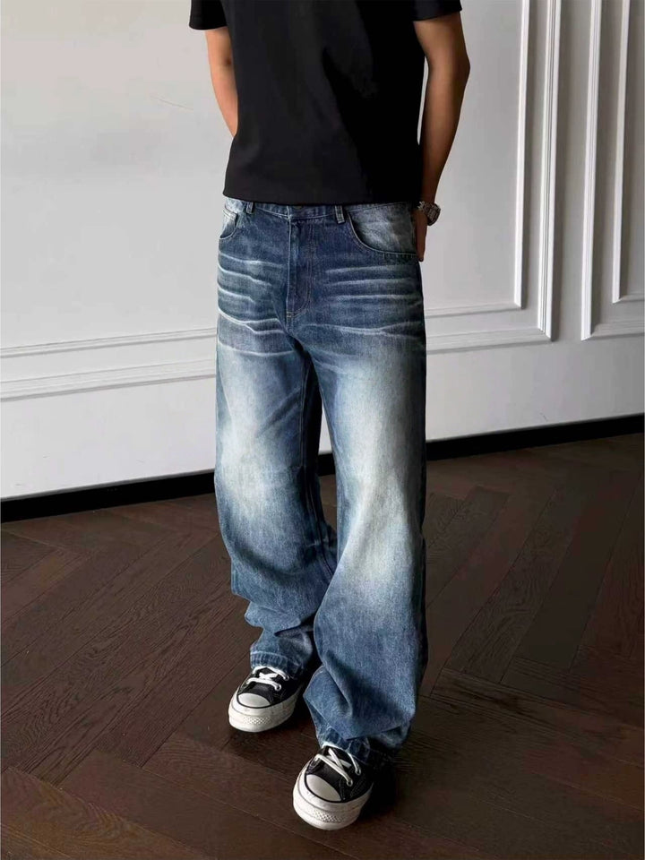 Herren Weit geschnittene Denim-Jeans mit Vintage-Effekten Echo Archiv