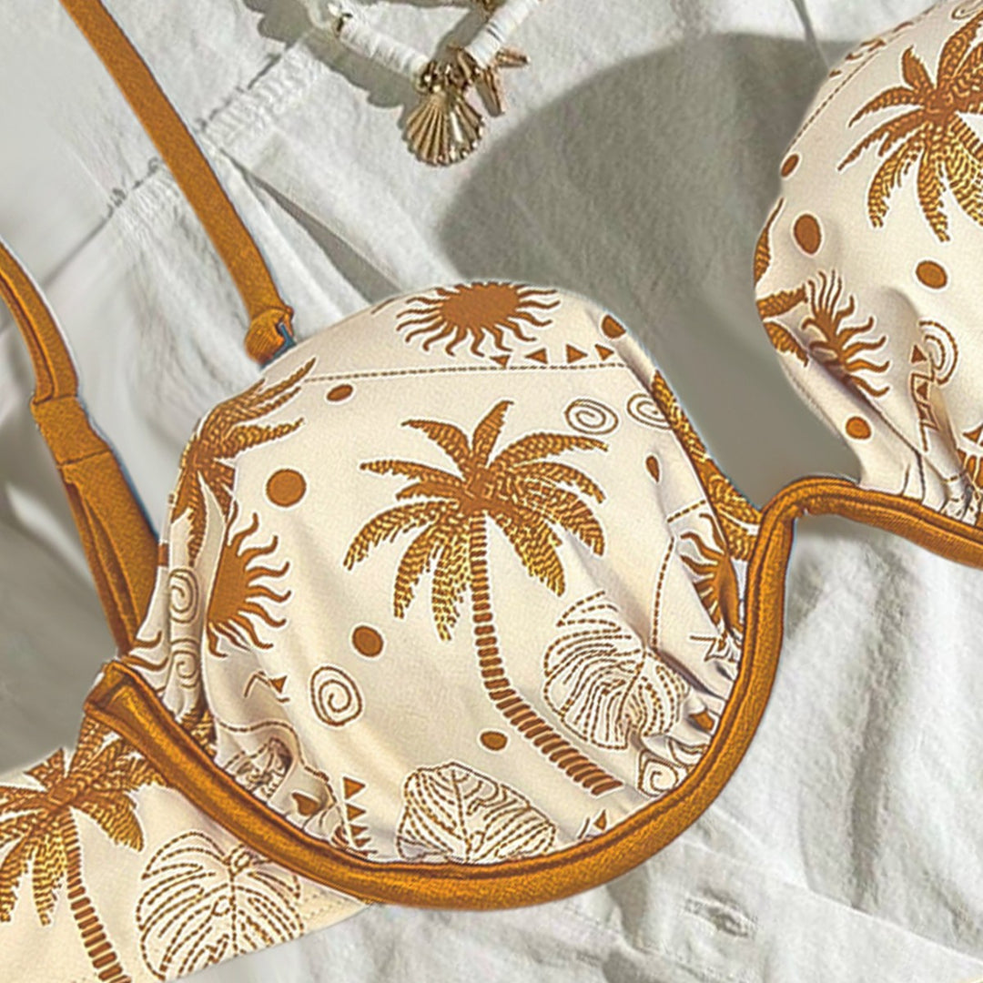 Damen Bikini-Set mit verstellbaren Trägern und charmanten Muschelverzierungen Echo Archiv