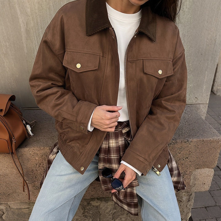Damen Elegante Suede Jacke Echo Archiv