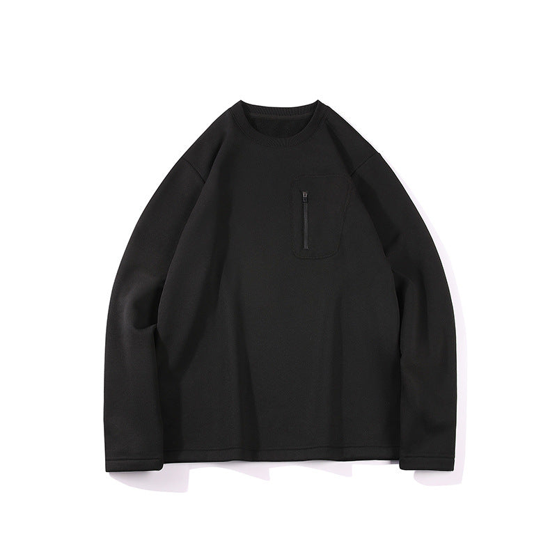 Herren Oversized-Sweatshirt mit Brust-Reißverschlusstasche, Raglanärmeln und softem Innenfutter Echo Archiv