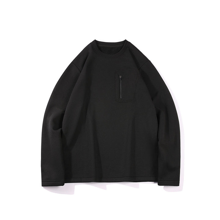 Herren Oversized-Sweatshirt mit Brust-Reißverschlusstasche, Raglanärmeln und softem Innenfutter Echo Archiv