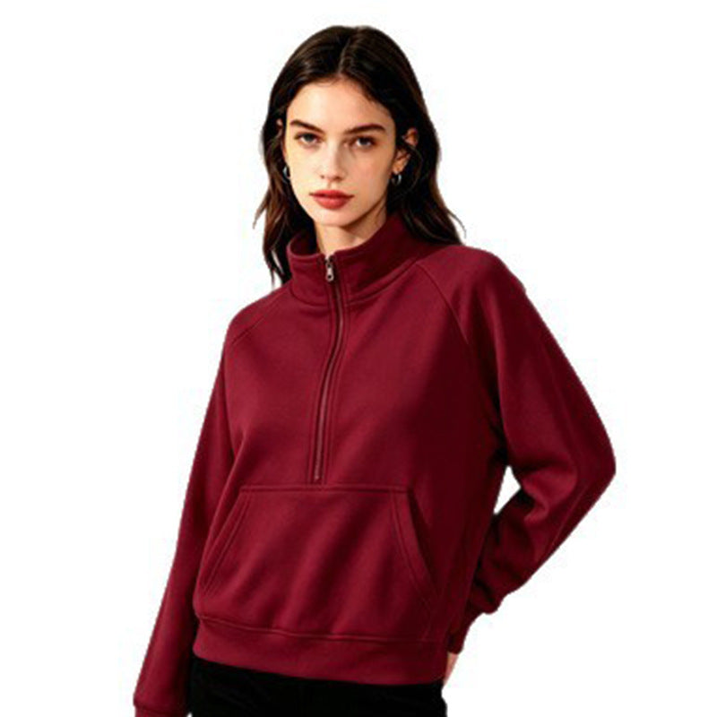 Damen Sportlicher Kapuzenpullover mit Stehkragen Echoarchiv
