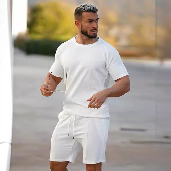 Herren Sportliches Kurzarmset mit bequemen Shorts Echoarchiv