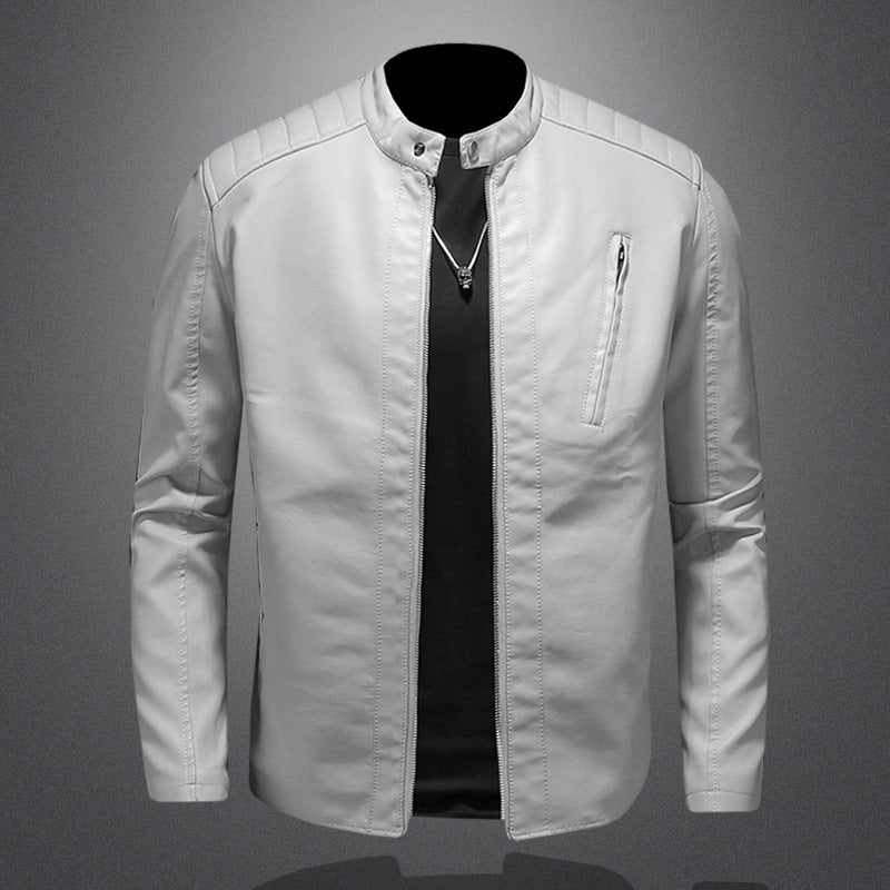 Herren lässige Kunstlederjacke mit Steppdetails Echo Archiv