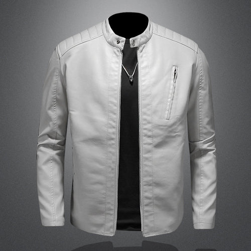 Herren lässige Kunstlederjacke mit Steppdetails Echo Archiv