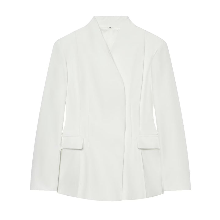 Damen Elegantes zweiteiliges Anzugset mit kastenlosem Blazer und High‑Waist Weitbein‑Hose Echo Archiv