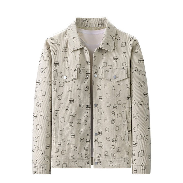 Herren Lässige Cordjacke mit einzigartigem Muster Echo Archiv