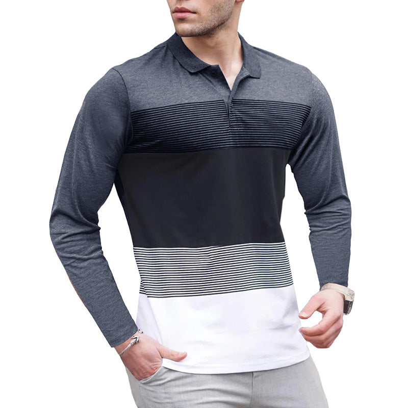 Herren Poloshirt mit stilvollem Farbblock-Design und atmungsaktiven Eigenschaften Echoarchiv