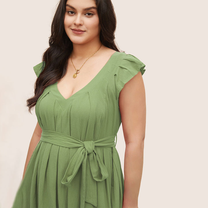 Damen Maxikleid mit fließendem Rock und dekorativen Rüschendetails Echo Archiv