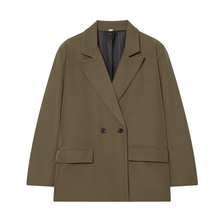 Damen Oversize Doppelreihiger Sakko-Blazer mit Pattentaschen Echo Archiv