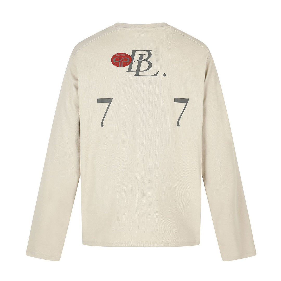 Unisex Rundhals-Sweatshirt mit großflächigem Typo-Print und gesticktem Emblem Echoarchiv