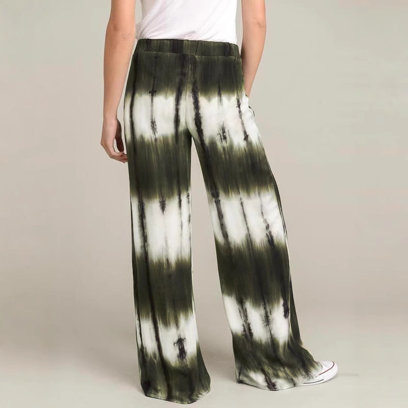 Damen Weite Stoffhose mit einzigartigem Batikdesign Echo Archiv
