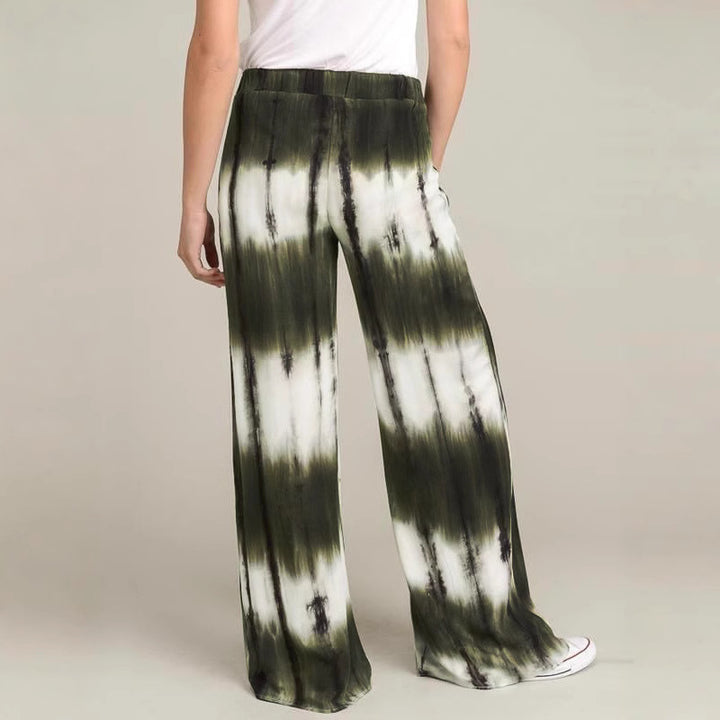 Damen Weite Stoffhose mit einzigartigem Batikdesign Echo Archiv