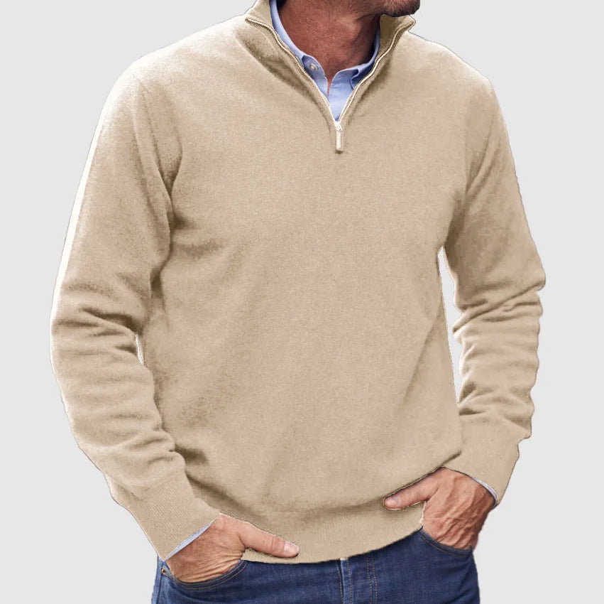 Herren Hochwertiger Strickpullover mit Stehkragen – Norvane
