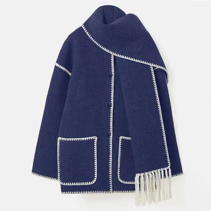 Damen Elegante und komfortable Wolle-Mantel Echo Archiv