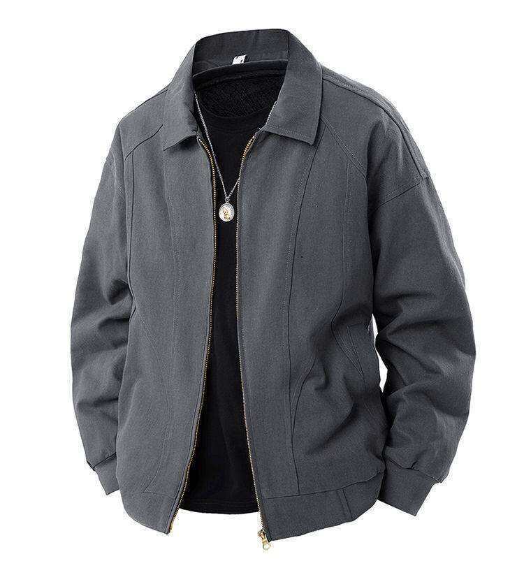 Herren lässige Übergangsjacke mit modernem Stehkragen und seitlichen Eingrifftaschen Echoarchiv