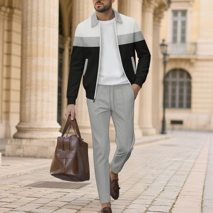Herren sportliches Freizeit-Set mit modischem Zip-Jacke und bequemen Hosen Echoarchiv