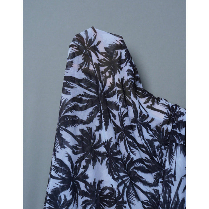 Damen Strandkleid mit floralem Muster und transparentem Material Echo Archiv