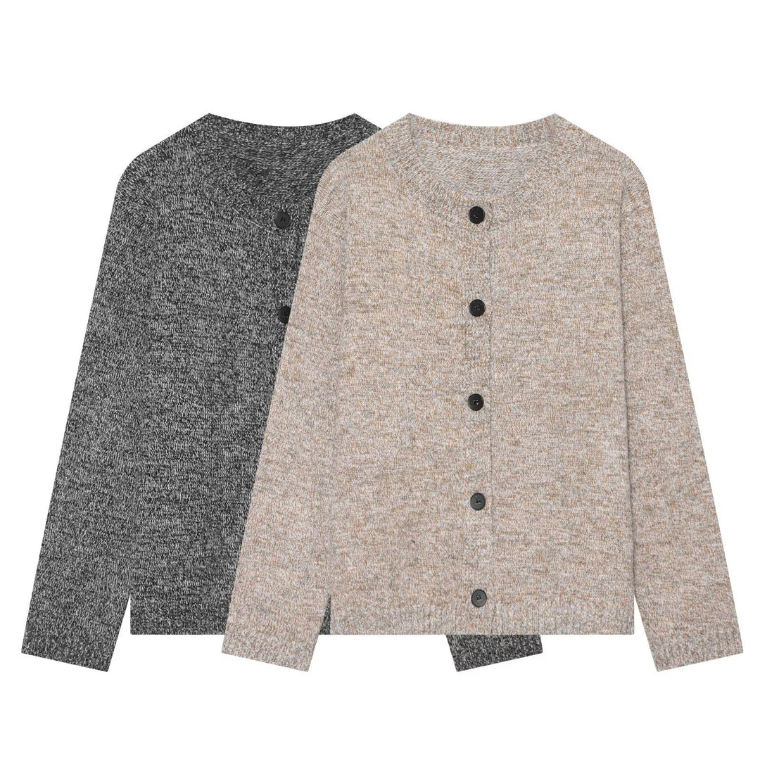 Damen Grobstrick-Cardigan mit Rundhalsausschnitt und Knopfleiste Echo Archiv