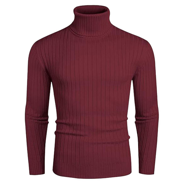 Herren Rollkragenpullover aus elastischem Strickmaterial mit feinem Rippendesign Echoarchiv