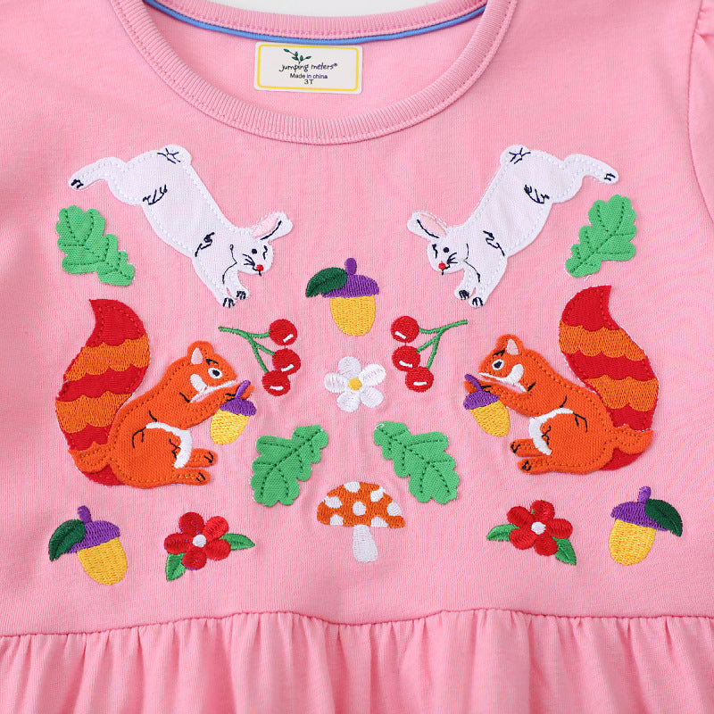 Mädchen Baumwollkleid mit bunten Tierapplikationen Echo Archiv