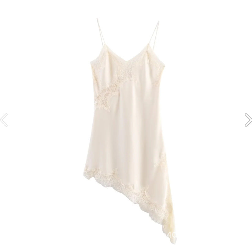 Damen verführerisches Spitzen-Nachtkleid mit asymmetrischem Saum Echo Archiv