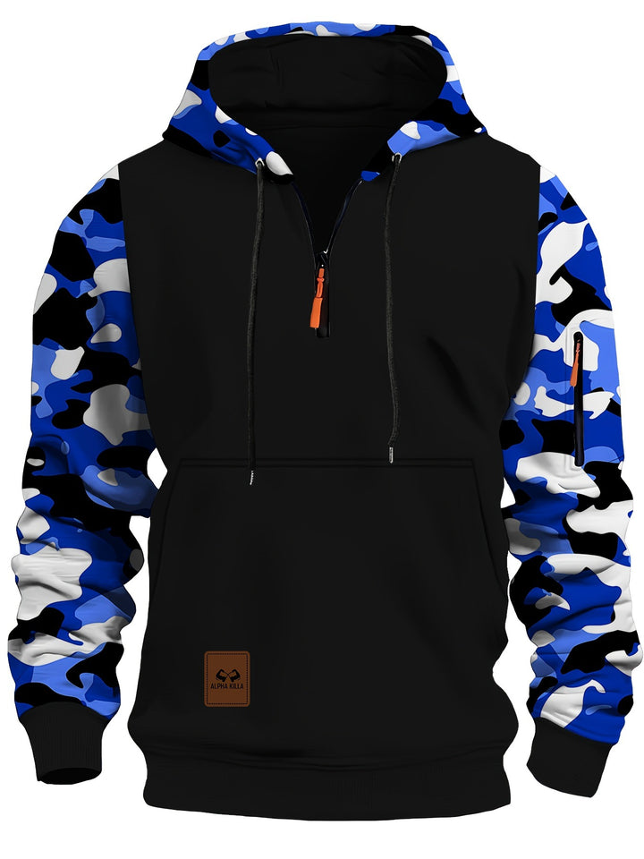 Herren Sportliche Kapuzenjacke mit Camouflage-Ärmeln Echo Archiv