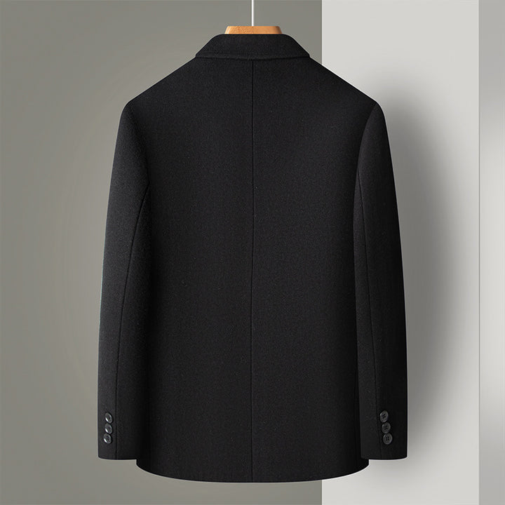 Herren Smart-Casual Wollmix-Sakko im Mantelstil mit aufgesetzten Taschen – Tianoro