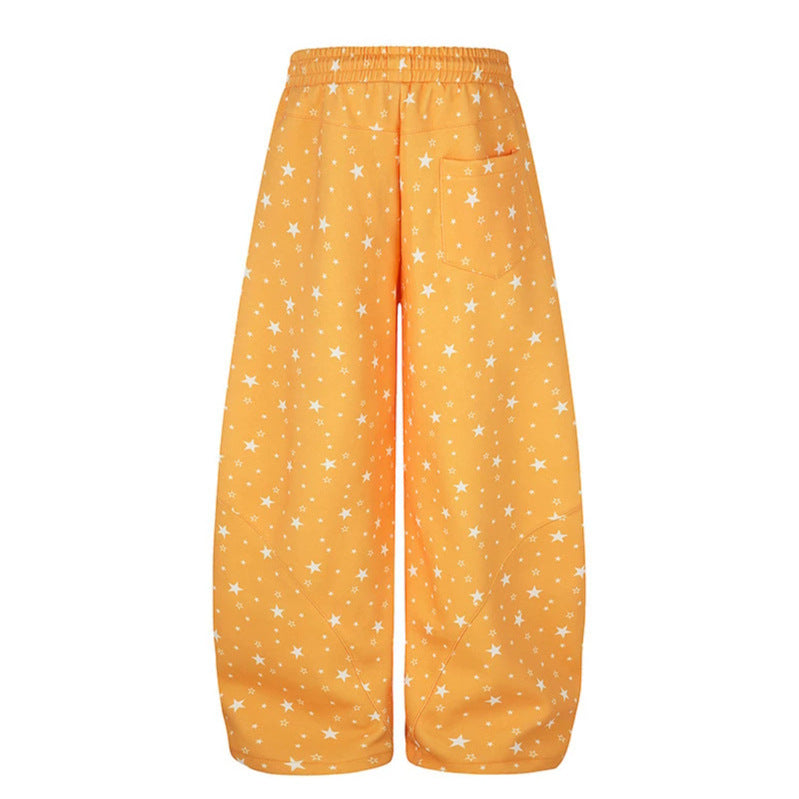Damen Weite Palazzo-Loungehose mit Komfortbund, Tunnelzug und verstellbarem Saum Echoarchiv