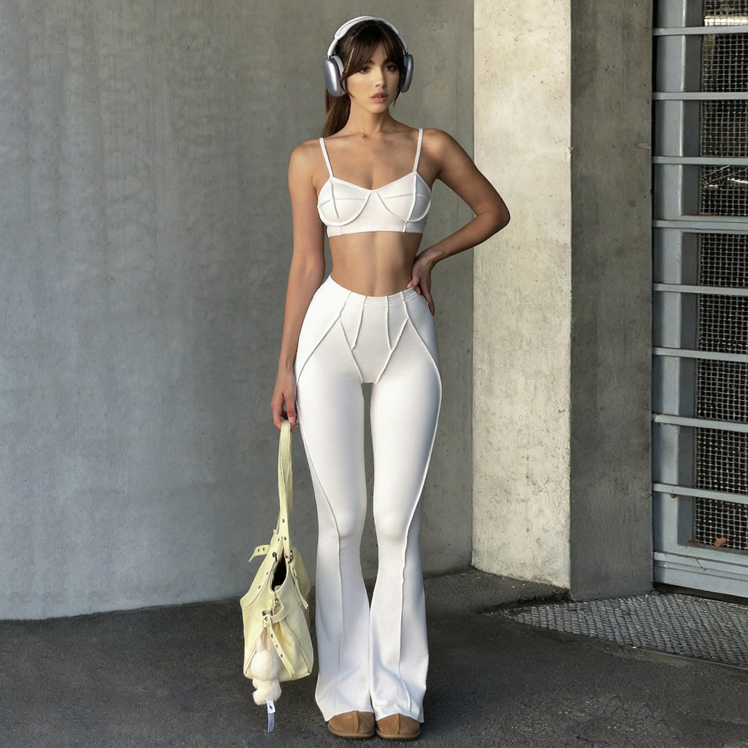 Damen Flared-Leggings mit hohem Bund und nahtlosem Design Echo Archiv