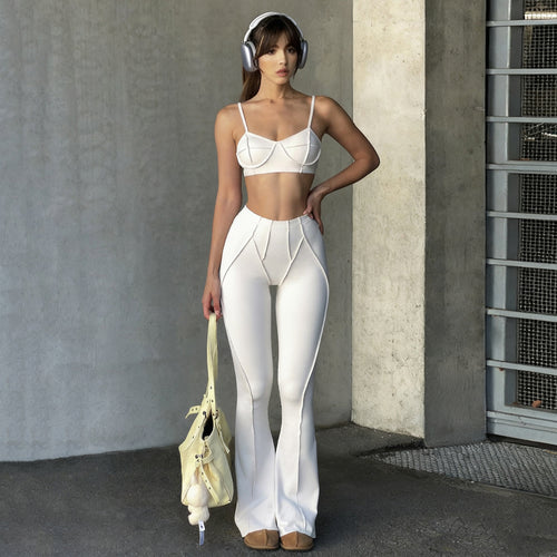 Damen Flared-Leggings mit hohem Bund und nahtlosem Design Echo Archiv