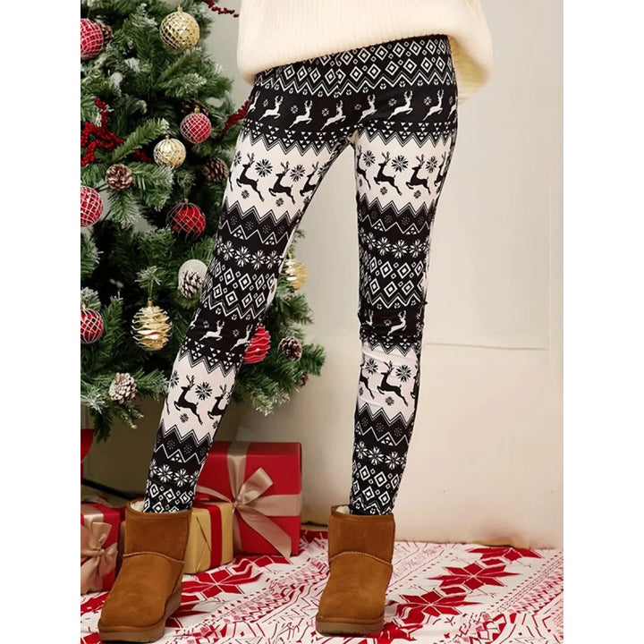 Damen Gemusterte Weihnachtsleggings Echoarchiv