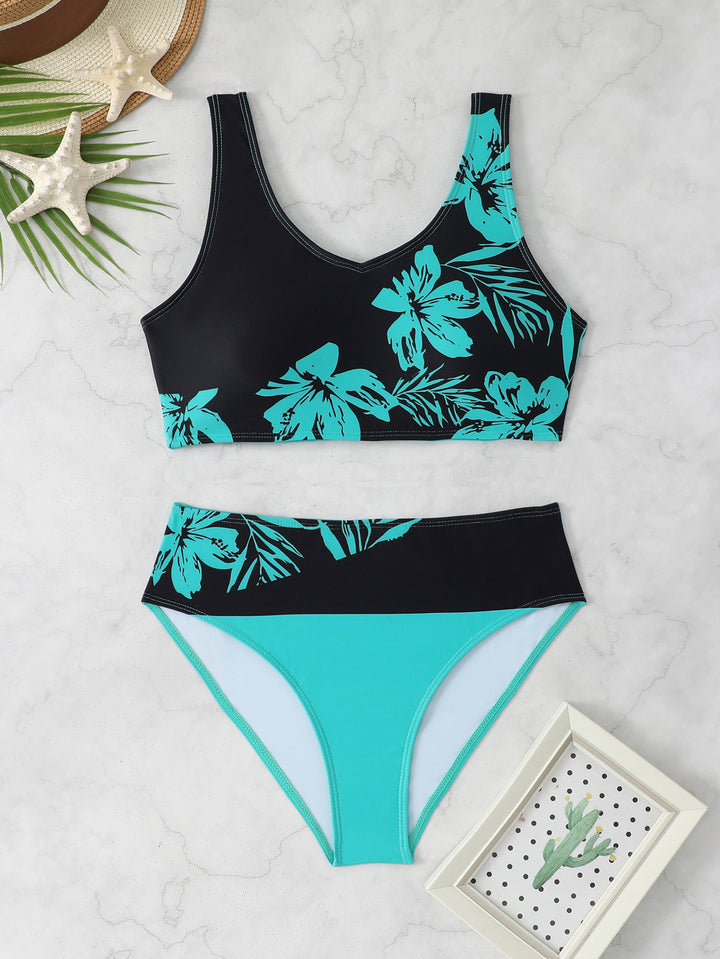 Damen Sportliches Bikini-Set mit floralem Design Echo Archiv