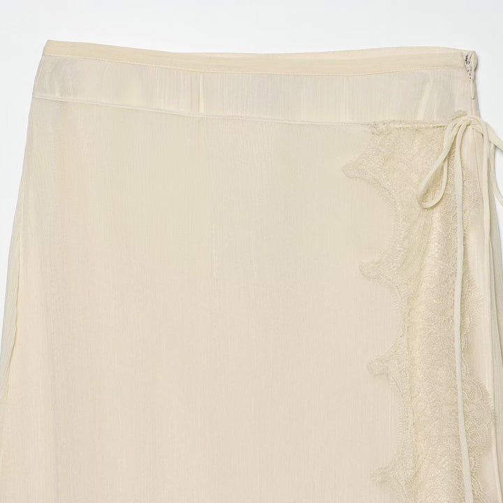 Damen Midi-Rock mit zarter Spitze und asymmetrischem Saum Echo Archiv