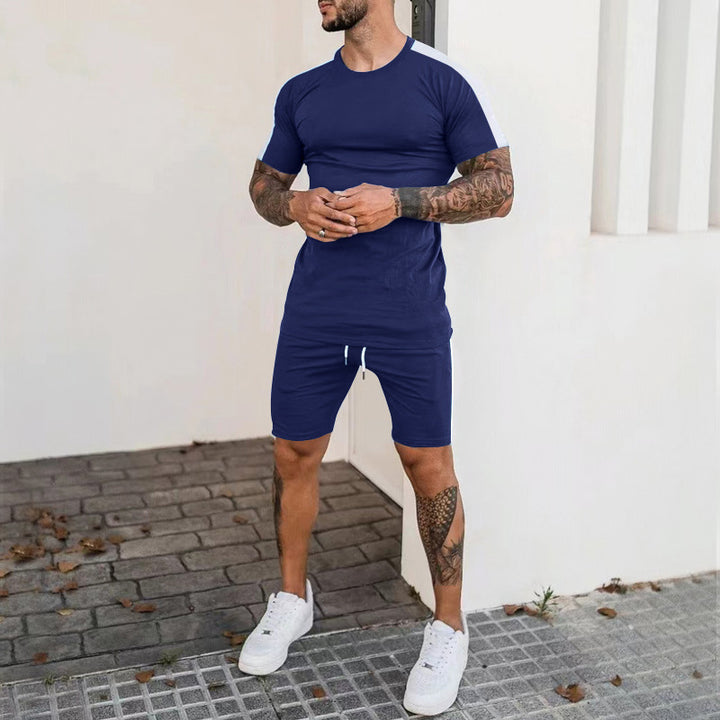 Herren Sportliches Kurzarm-Set mit seitlichem Kontraststreifen Echoarchiv