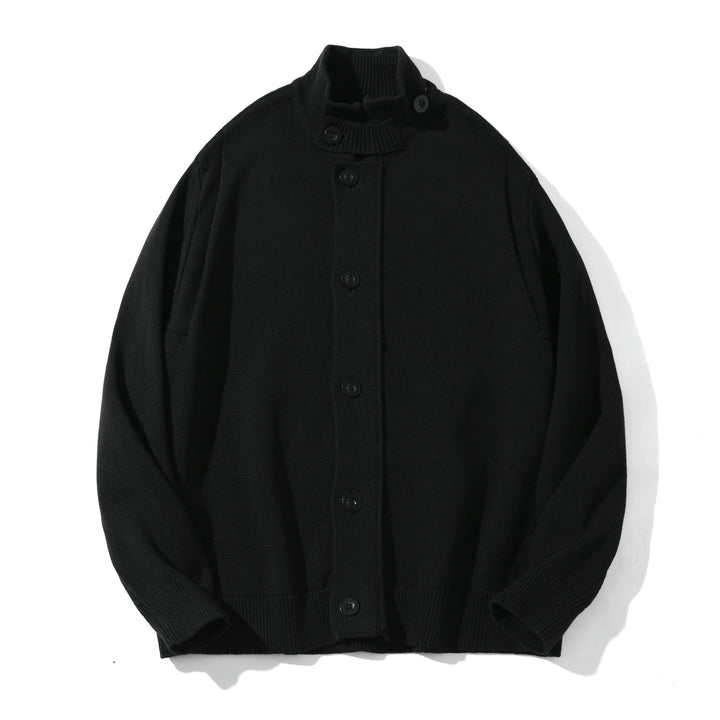 Herren Strick-Cardigan mit hochgeschlossenem Kragen und durchgehender Knopfleiste Echoarchiv