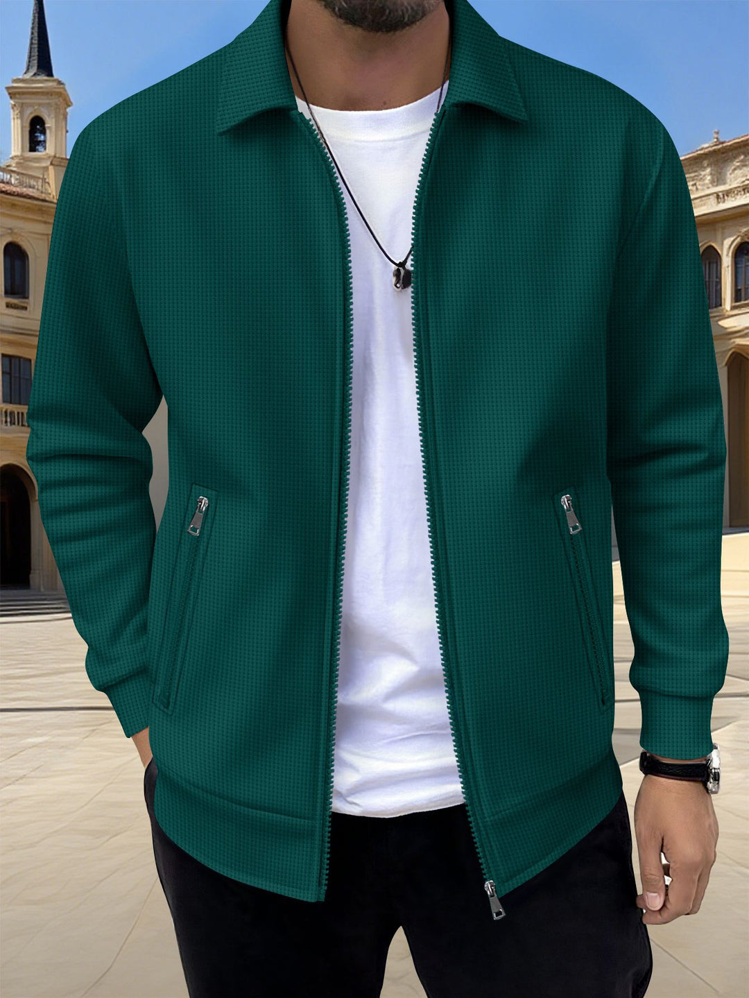 Herren moderne Strickjacke mit praktischen Reißverschlusstaschen und trendigem Design Echoarchiv