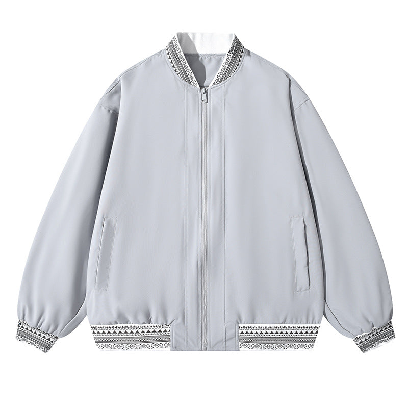 Damen Oversize Bomberjacke mit folklorischen Stickborden Echoarchiv