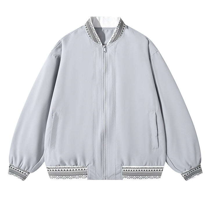 Damen Oversize Bomberjacke mit folklorischen Stickborden Echoarchiv