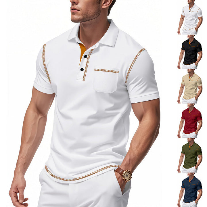 Herren Poloshirt mit modernem Kragen und kontrastierenden Akzenten Echoarchiv