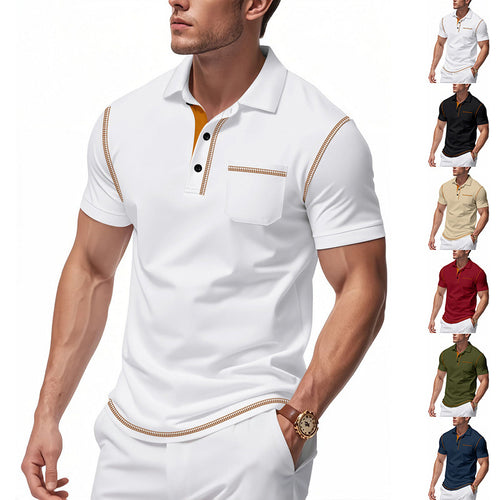 Herren Poloshirt mit modernem Kragen und kontrastierenden Akzenten Echoarchiv